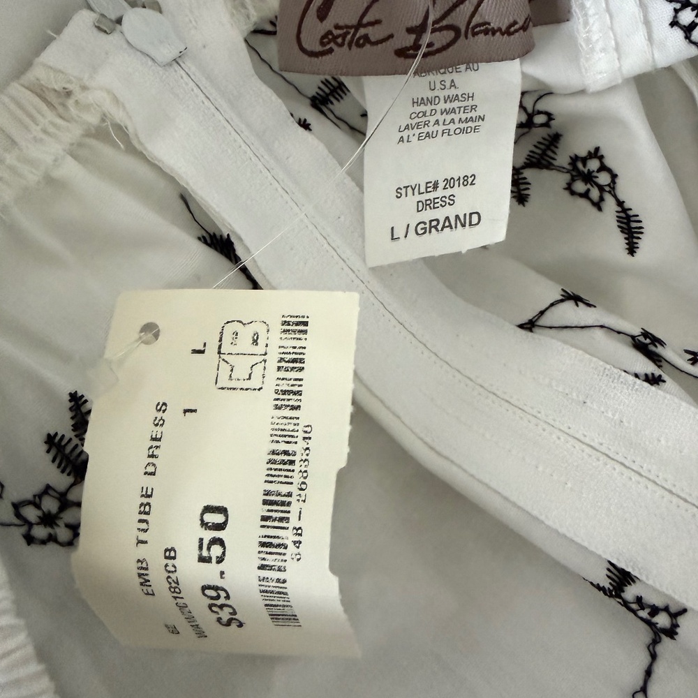 Costa Blanca summer dress with black bow detail - size large - Picture 4 of 5